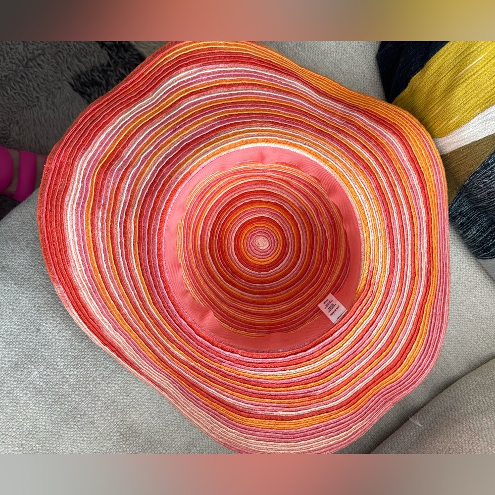 Joe Boxer Colorful Striped Sun Hat - Orange Sunset - Picture 7 of 8